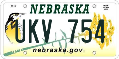 NE license plate UKV754