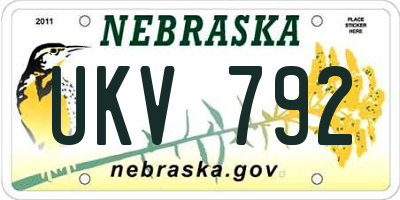 NE license plate UKV792