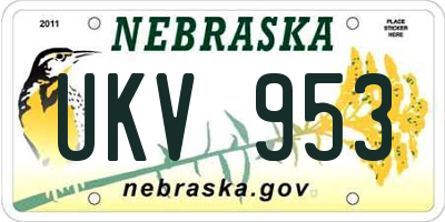 NE license plate UKV953