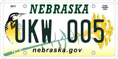 NE license plate UKW005