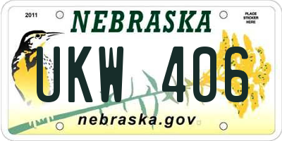 NE license plate UKW406