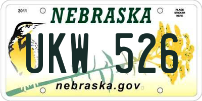 NE license plate UKW526