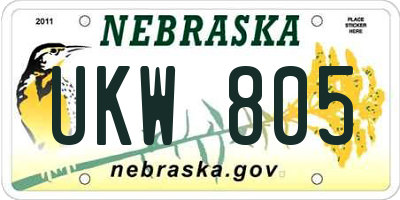 NE license plate UKW805