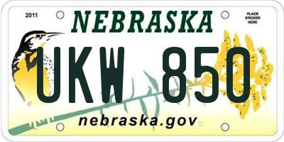 NE license plate UKW850