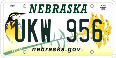 NE license plate UKW956