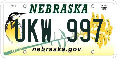 NE license plate UKW997