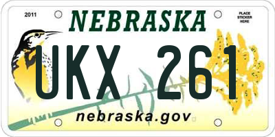 NE license plate UKX261