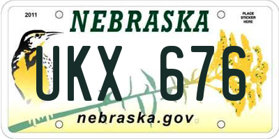 NE license plate UKX676