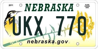 NE license plate UKX770