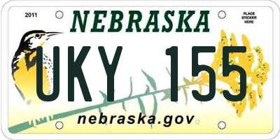 NE license plate UKY155