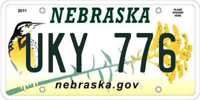 NE license plate UKY776