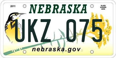 NE license plate UKZ075