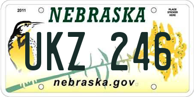 NE license plate UKZ246