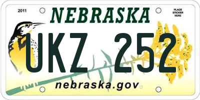 NE license plate UKZ252