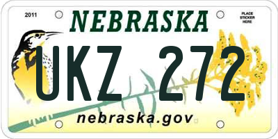 NE license plate UKZ272
