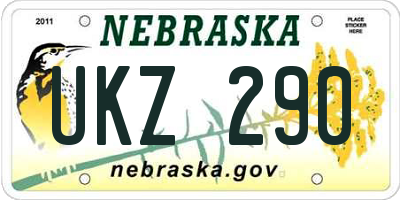 NE license plate UKZ290