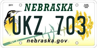 NE license plate UKZ703
