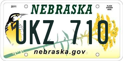 NE license plate UKZ710