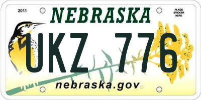 NE license plate UKZ776