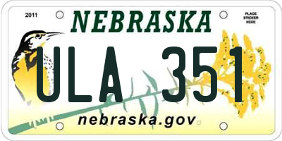 NE license plate ULA351