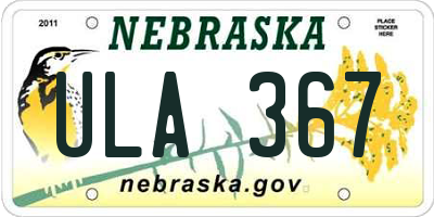 NE license plate ULA367