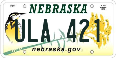 NE license plate ULA421