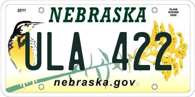 NE license plate ULA422