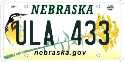 NE license plate ULA433