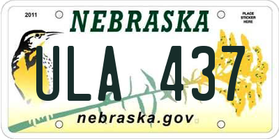 NE license plate ULA437