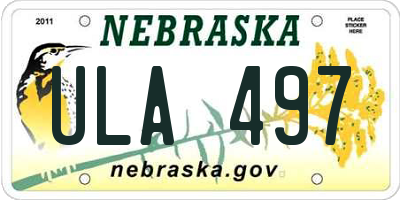 NE license plate ULA497