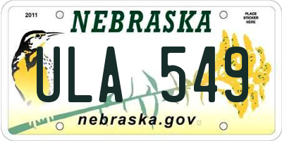 NE license plate ULA549