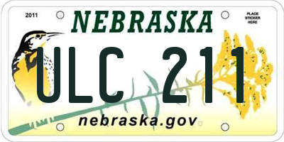 NE license plate ULC211