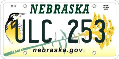 NE license plate ULC253