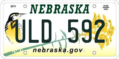 NE license plate ULD592