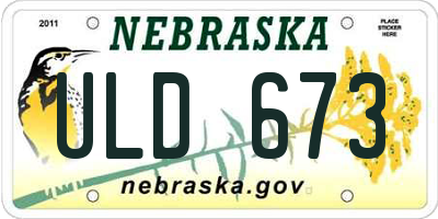 NE license plate ULD673