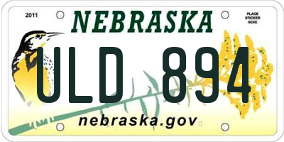 NE license plate ULD894