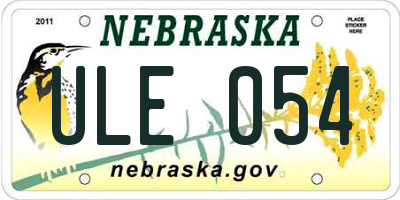 NE license plate ULE054