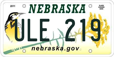 NE license plate ULE219