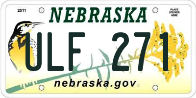 NE license plate ULF271