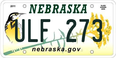 NE license plate ULF273