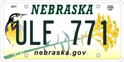 NE license plate ULF771