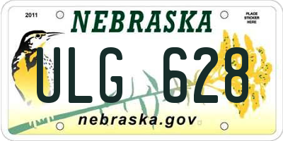 NE license plate ULG628
