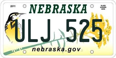 NE license plate ULJ525