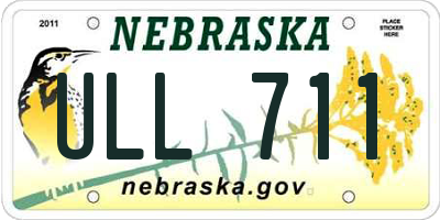 NE license plate ULL711