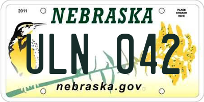 NE license plate ULN042