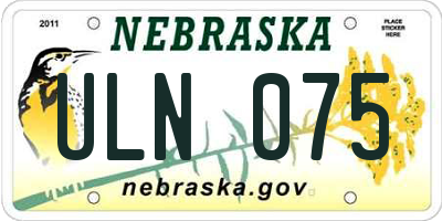 NE license plate ULN075
