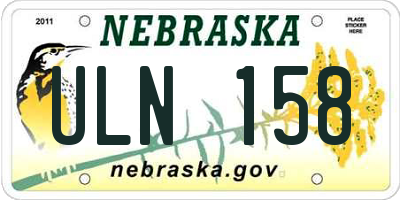 NE license plate ULN158