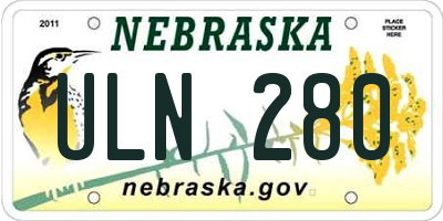 NE license plate ULN280