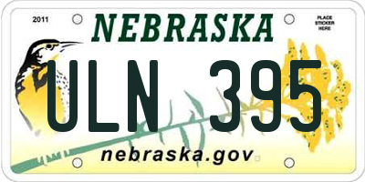 NE license plate ULN395