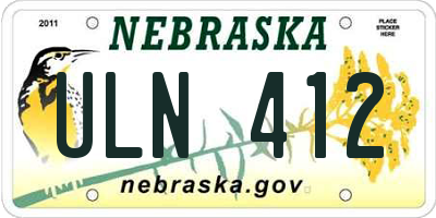 NE license plate ULN412
